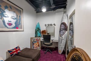 interior dressing room in Full-Service Post-Production Facility for Lease in Burbank, CA