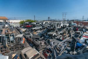 Outside yard of industrial warehouse/salvage yard for sale in North Hollywood, CA