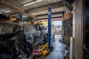 garage of industrial warehouse/salvage yard for sale in North Hollywood, CA